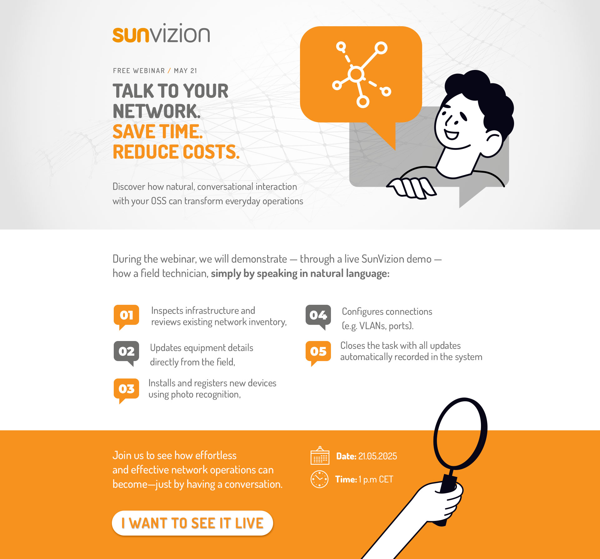 Free Webinar - Talk to your network. Save time. Reduce costs. - Register now